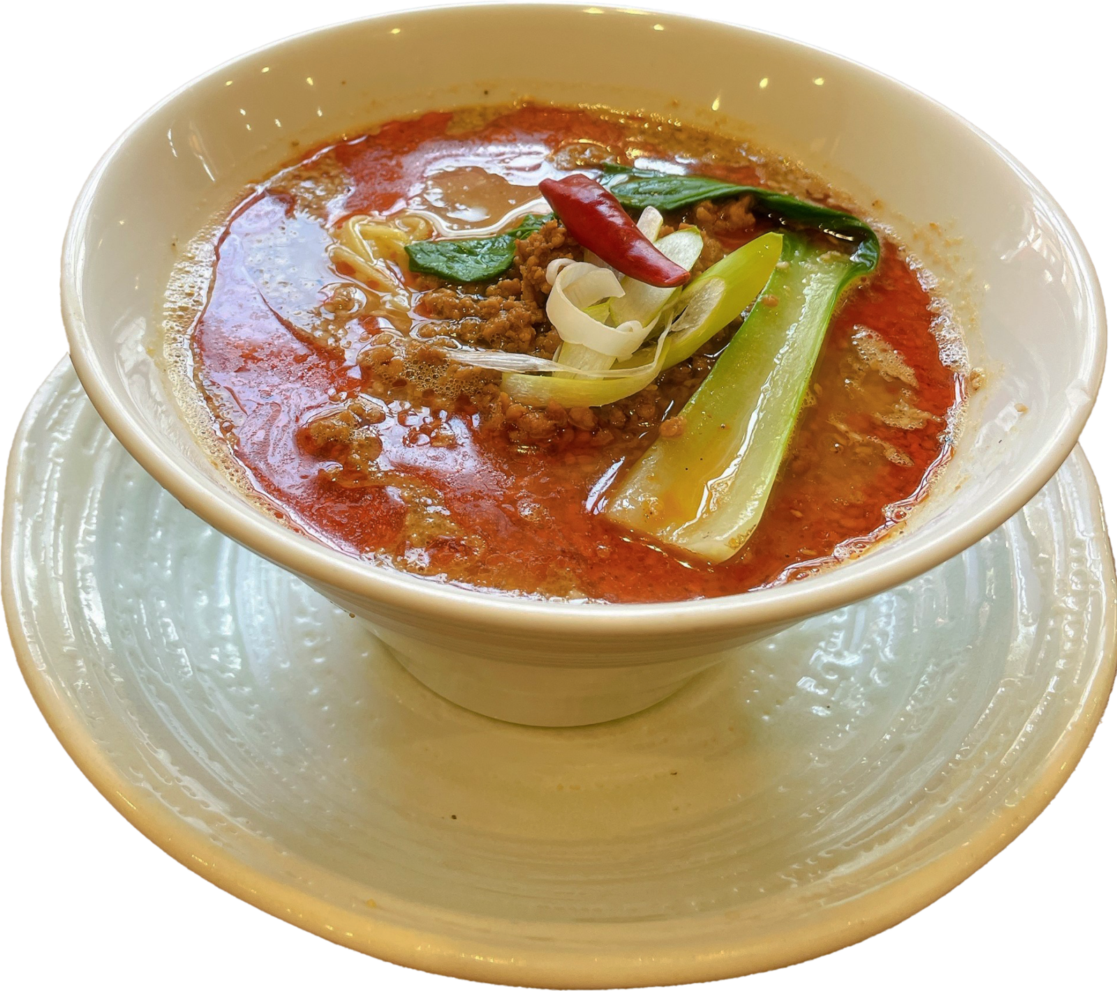 四川園の担々麺。ごまの香りが広がる濃厚スープ(いわき市の中華料理店)